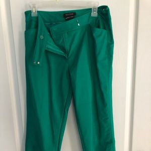 WHBM green slim ankle pants size 10